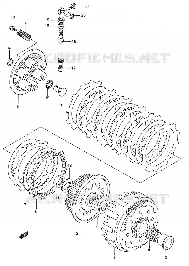 KOPPELING (MODELE R/S) Suzuki MOTO 250 RM 1995  RM250S(E28)