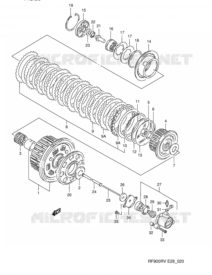 KOPPELING (MODELE R) Suzuki MOTO 900 RF 1995  RF900RZS(E28)