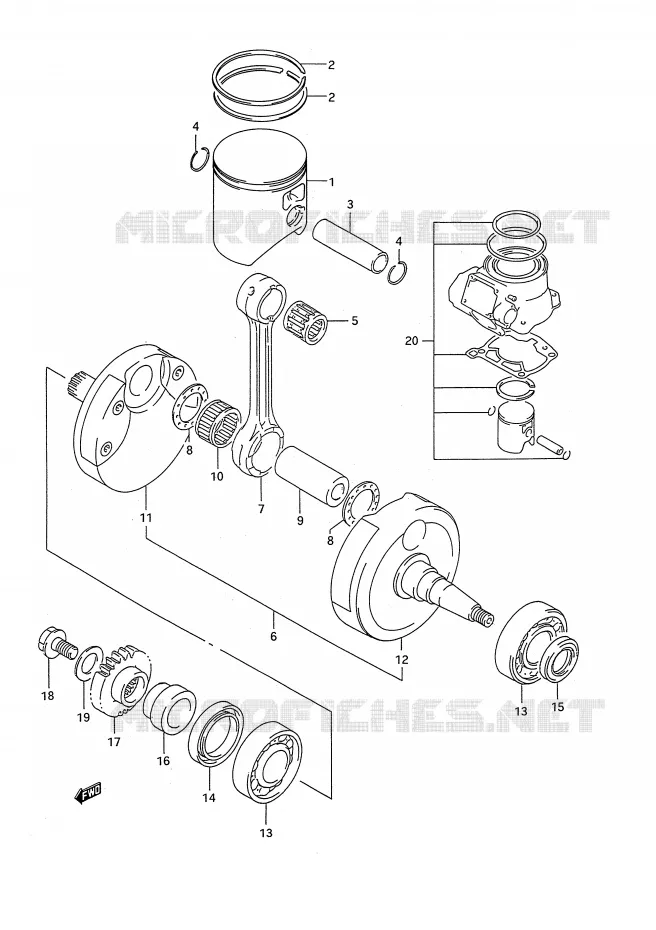KRUKAS (MODELE R/S) Suzuki MOTO 250 RM 1993  RM250P(E28)