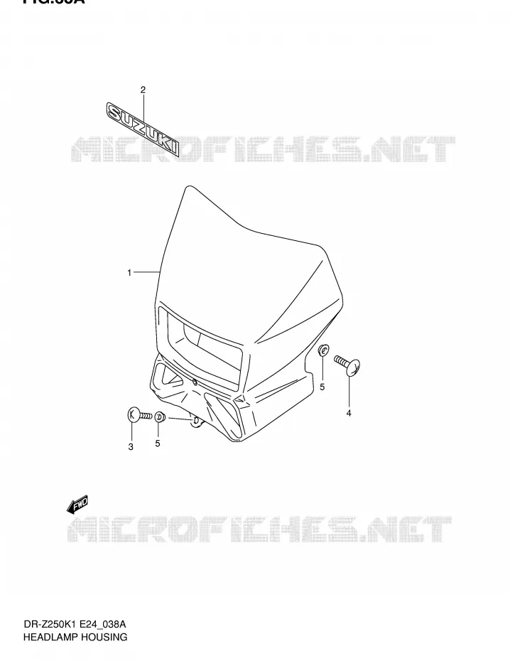 KUIPJE (MODELE K2/K3/K4/K5) Suzuki MOTO 250 DR-Z 2004  DR-Z250K4(E24)