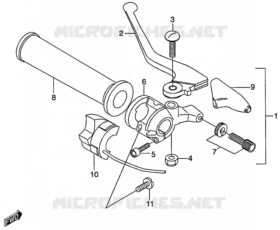 LINKER HANDGREEP Suzuki MOTO 50 Autres-modeles 2000  SMX50Y