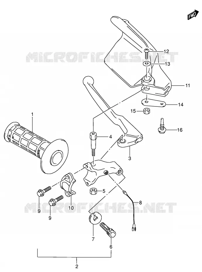 LINKER HENDEL - HANDGREEP Suzuki MOTO 250 DR-Z 2001  DR-Z250K1(E3/E28)
