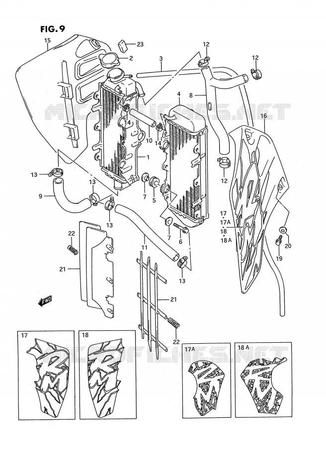 RADIATOR (MODELE N/P) Suzuki MOTO 125 RM 1995  RM125S(E3)