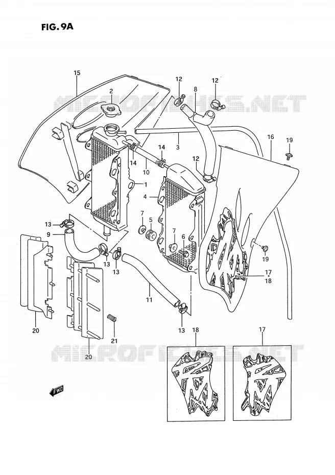 RADIATOR (MODELE R/S) Suzuki MOTO 125 RM 1992  RM125N(E3)