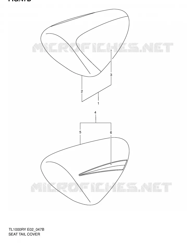 SEAT COWL (MODELE K1) Suzuki MOTO 1000 TL-R 2001  TL1000RK1(E2)