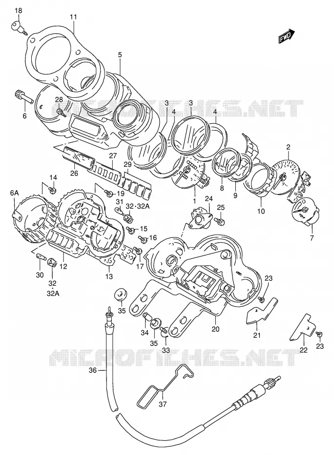 SNELHEIDSMETER Suzuki MOTO 125 RG 1994  RG125FR(E18)