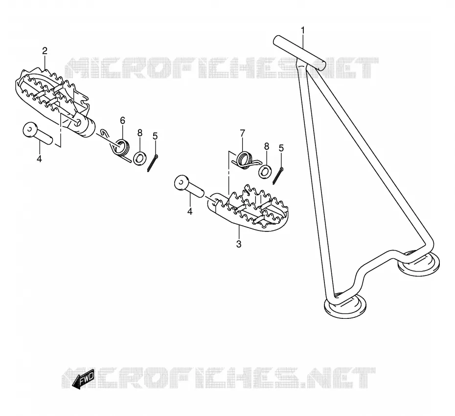 STAND - FOOTREST (MODELE K3/K4/K5/K6) Suzuki MOTO 250 RM 2005  RM250K5(E3/E28)