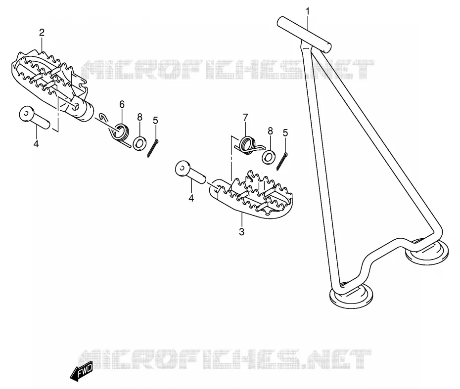 STAND - FOOTREST (MODELE K3/K4/K5) Suzuki MOTO 125 RM 2003  RM125K3(E3/E28)