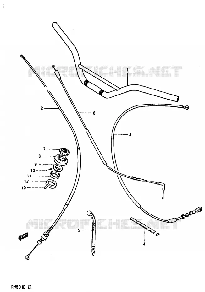 STUUR - KABELS Suzuki MOTO 80 RM 1984  RM80HE(D/E)