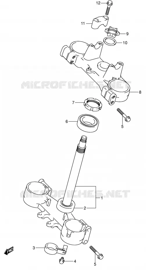 STUURKOLOM (MODELE K4) Suzuki MOTO 125 RM 2006  RM125K6(E3/E28)
