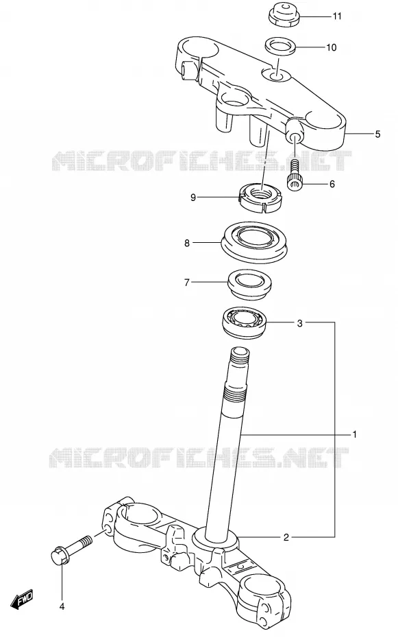 STUURKOLOM (SV650SX/SUX/SY/SUY) Suzuki MOTO 650 SV-S 2002  SV650SUK2(E2)