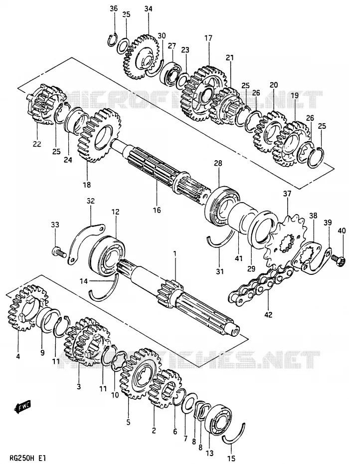 TRANSMISSION Suzuki MOTO 250 RG 1986  RG250FG(G/H)
