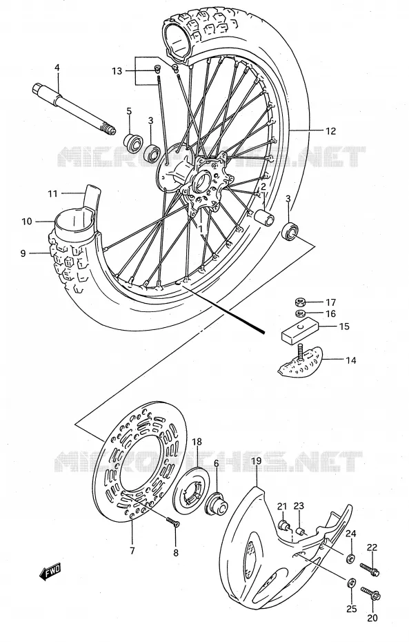 VOORWIEL Suzuki MOTO 125 RM 1993  RM125P(E28)