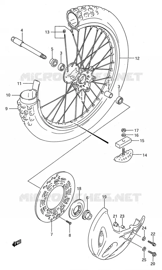 VOORWIEL Suzuki MOTO 250 RM 1993  RM250P(E28)