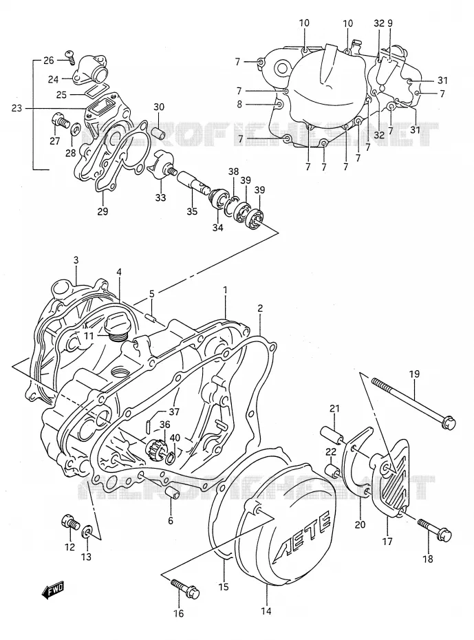 WATER POMPHUIS (MODELE L/M) Suzuki MOTO 125 RM 1990  RM125L(E28)