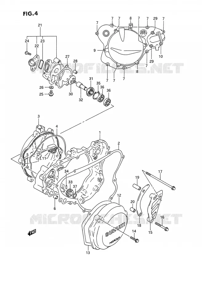 WATER POMPHUIS Suzuki MOTO 125 RM 1993  RM125P(E2)