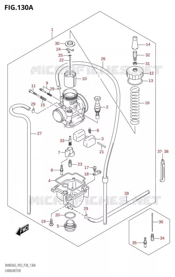 CARBURATOR Suzuki MOTO 85 RM 2022  RM85 M2 (E28 / E33)