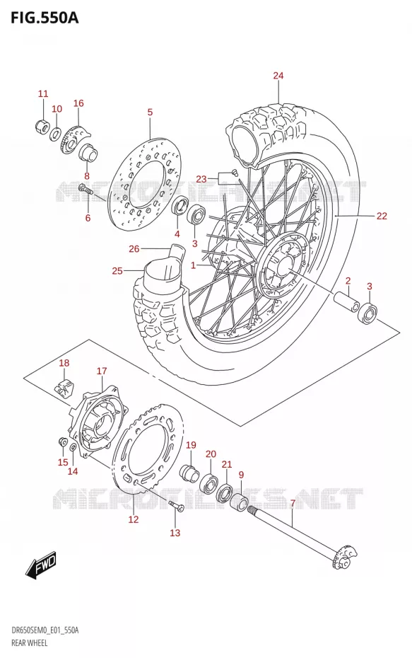 ACHTERWIEL Suzuki MOTO 650 DR 2020  DR650SE M0 (E01)