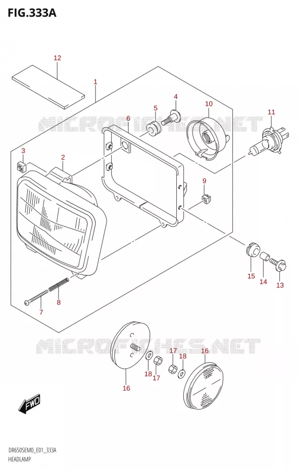 KOPLAMP Suzuki MOTO 650 DR 2020  DR650SE M0 (E01)