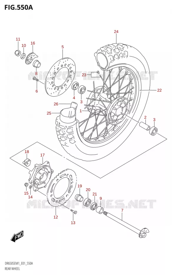 ACHTERWIEL Suzuki MOTO 650 DR 2021  DR650SE M1 (E01)