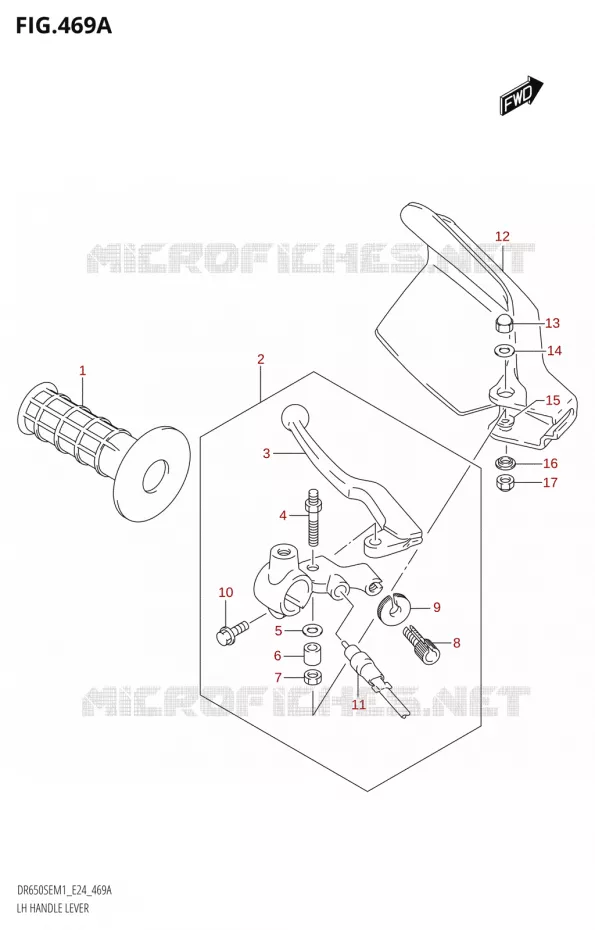 KOPPELINGSHEVEL - HEVELGRIP Suzuki MOTO 650 DR 2021  DR650SE M1 (E24)
