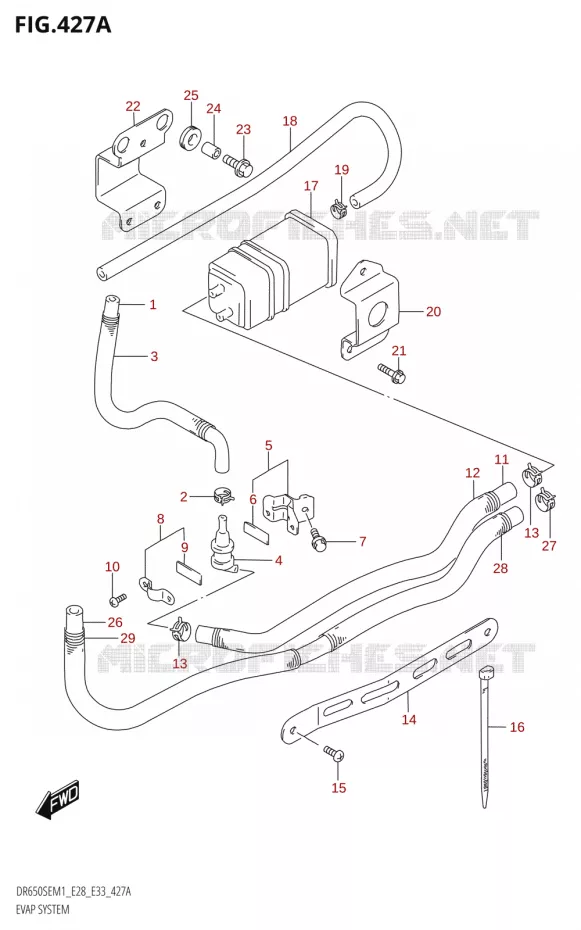 FUEL EVAP SYSTEM Suzuki MOTO 650 DR 2021  DR650SE M1 (E33 / E28)