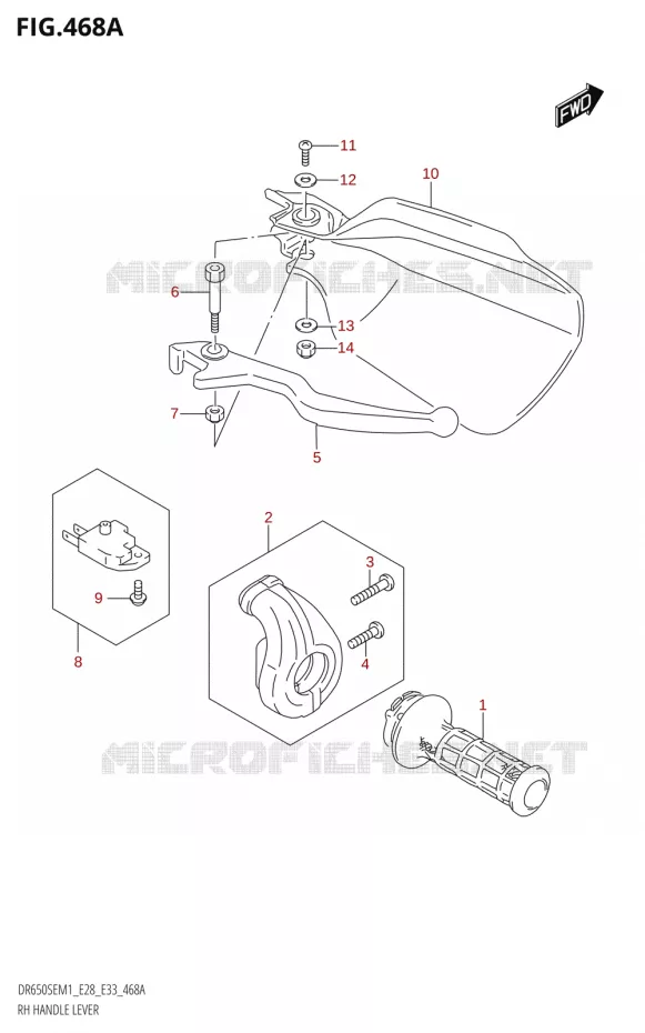 REMHEVEL - GAS HANDVAT Suzuki MOTO 650 DR 2021  DR650SE M1 (E33 / E28)