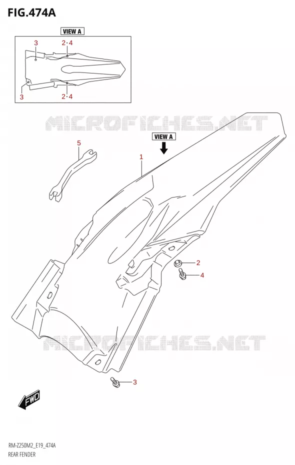 ACHTERSPATBORD Suzuki MOTO 250 RM-Z 2022  RM-Z250 M2 (E19)