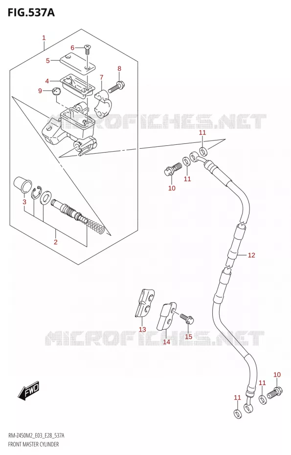 FRONT HOOFDREMCILINDER Suzuki MOTO 450 RM-Z 2022  RM-Z450 M2 (E03)