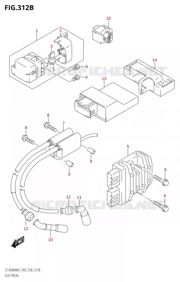 ELEKTRISCH (LT-A500X:P33) Suzuki QUAD 500 KINGQUAD 2021  LT-A500X / XP M1 (P03,P28,P33)