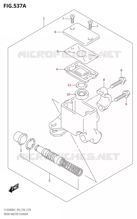 FRONT HOOFDREMCILINDER Suzuki QUAD 500 KINGQUAD 2021  LT-A500X / XP M1 (P03,P28,P33)