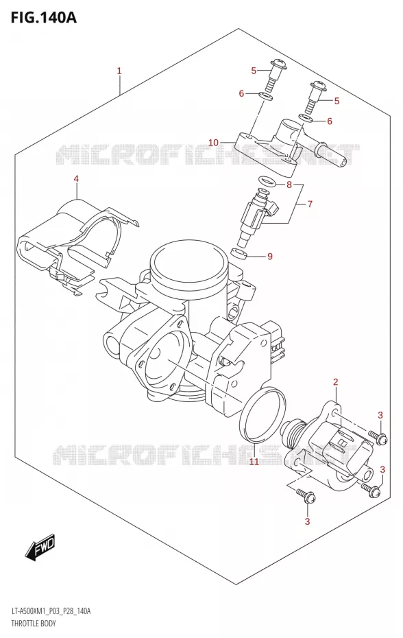 GASKLEPHUISY (P03,P28) Suzuki QUAD 500 KINGQUAD 2021  LT-A500X / XP M1 (P03,P28,P33)