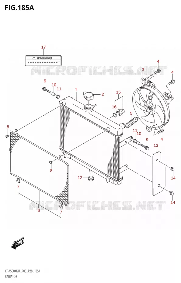 RADIATOR (P03,P33) Suzuki QUAD 500 KINGQUAD 2021  LT-A500X / XP M1 (P03,P28,P33)