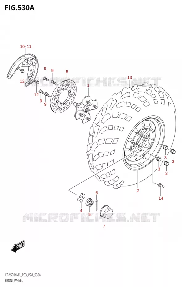 VOORWIEL Suzuki QUAD 500 KINGQUAD 2021  LT-A500X / XP M1 (P03,P28,P33)