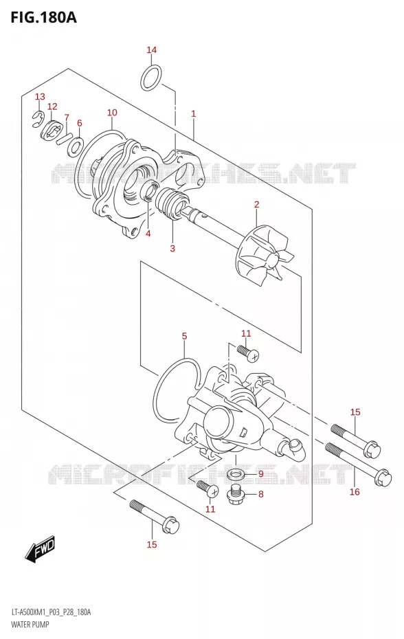 WATERPOMP Suzuki QUAD 500 KINGQUAD 2021  LT-A500X / XP M1 (P03,P28,P33)