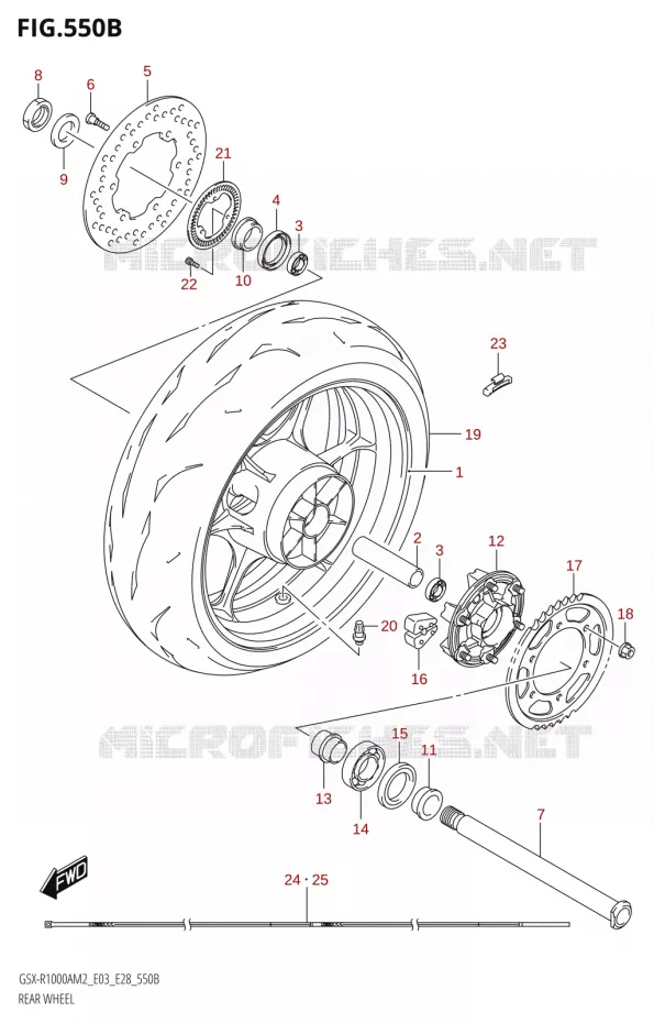 ACHTERWIELSX-R1000RZA) Suzuki MOTO 1000 GSX-R 2022  GSX-R1000A M2 (E03 E28)