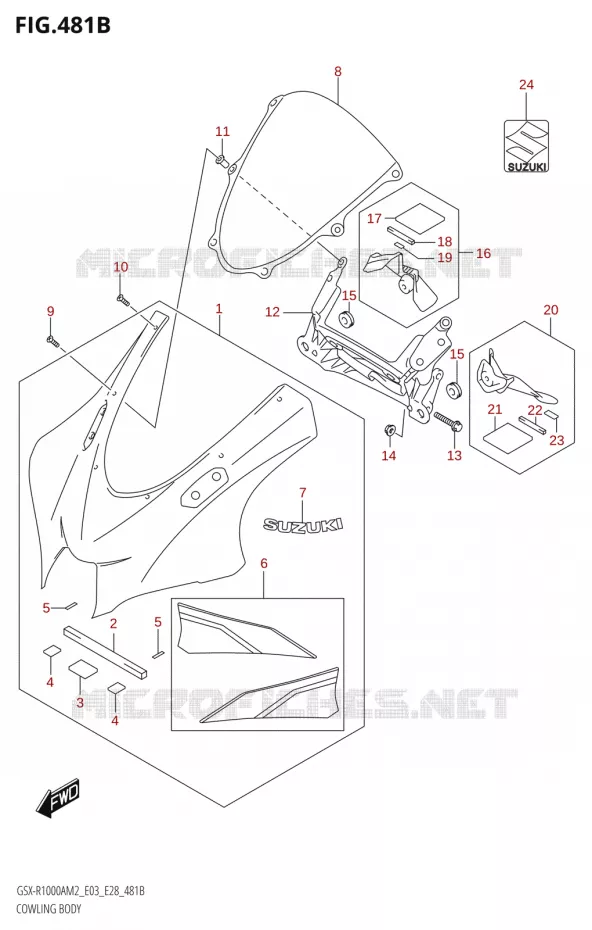 BOVENKUIP (GSX-R1000RA) Suzuki MOTO 1000 GSX-R 2022  GSX-R1000A M2 (E03 E28)