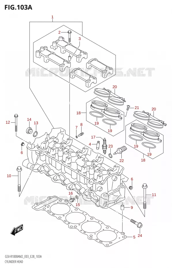 CILINDERKOP Suzuki MOTO 1000 GSX-R 2022  GSX-R1000A M2 (E03 E28)