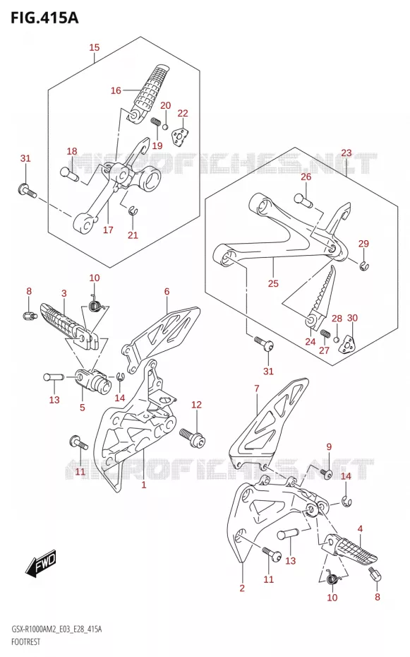 FOOTREST Suzuki MOTO 1000 GSX-R 2022  GSX-R1000A M2 (E03 E28)