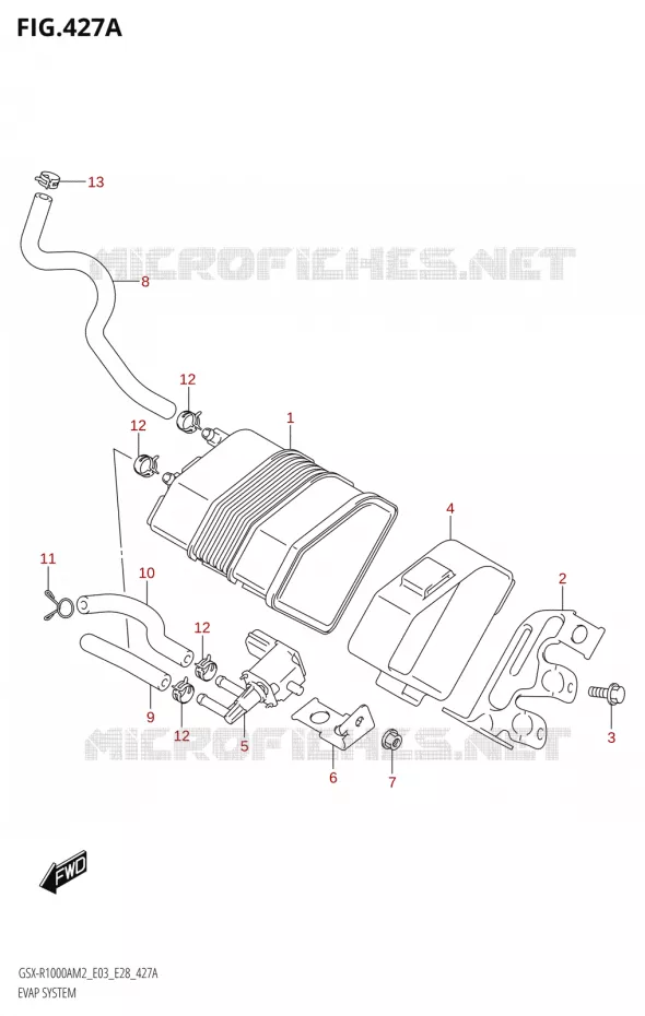 FUEL EVAP SYSTEM Suzuki MOTO 1000 GSX-R 2022  GSX-R1000A M2 (E03 E28)
