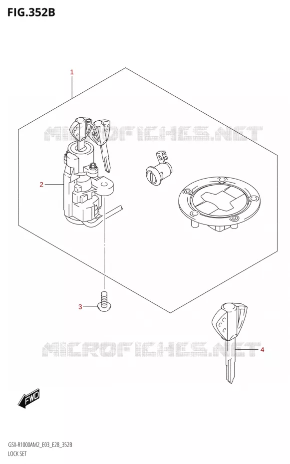 LOCK SET Suzuki MOTO 1000 GSX-R 2022  GSX-R1000A M2 (E03 E28)