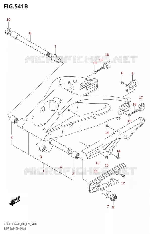 SWINGARMLLANT ARRIERE (GSX-R1000A) Suzuki MOTO 1000 GSX-R 2022  GSX-R1000A M2 (E03 E28)