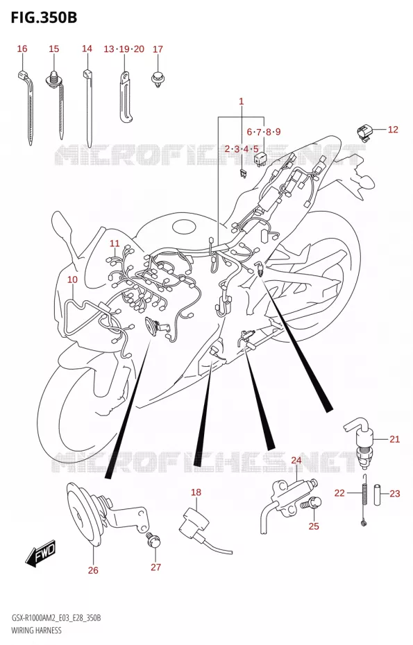 BEDRADING (GSX-R1000RA,GSX-R1000RZA:E33) Suzuki MOTO 1000 GSX-R 2022  GSX-R1000A M2 (E33)