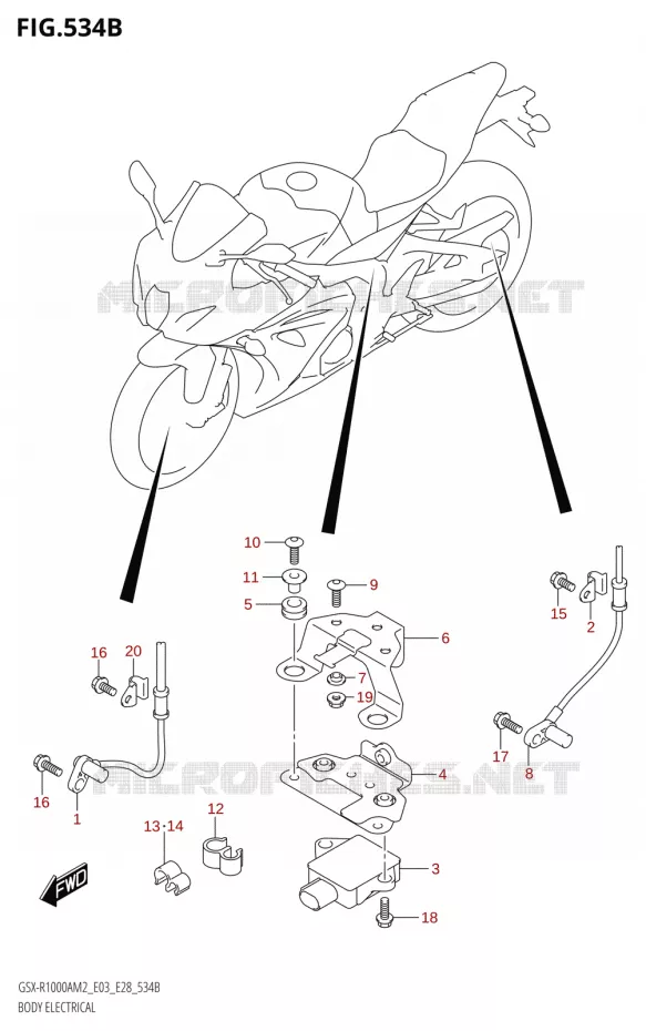 BODY ELECTRICAL (GSX-R1000RA,GSX-R1000RZA) Suzuki MOTO 1000 GSX-R 2022  GSX-R1000A M2 (E33)