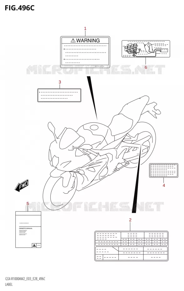 LABEL (E33) Suzuki MOTO 1000 GSX-R 2022  GSX-R1000A M2 (E33)