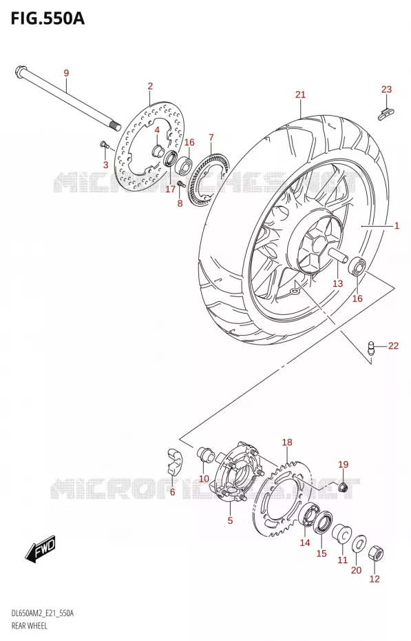 ACHTERWIELL650AM2 E21) Suzuki MOTO 650 V-STROM 2022  DL650XA M2 (E21)