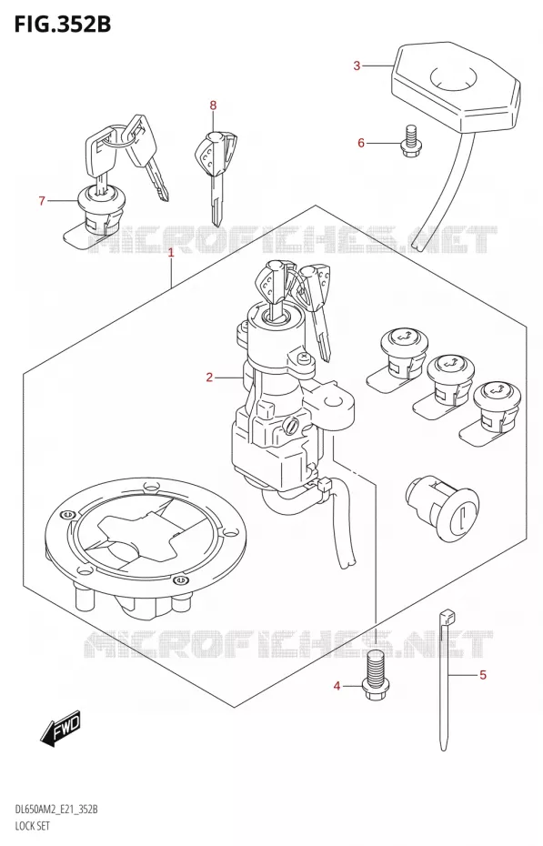 LOCK SETRE (FOR TOP CASE,SIDE CASE) Suzuki MOTO 650 V-STROM 2022  DL650XA M2 (E21)