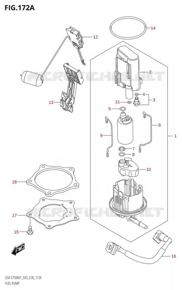 BENZINE POMP Suzuki MOTO 750 GSX-S 2021  GSX-S750 / GSX-S750Z /​ GSX-S750A / ​GSX-S750ZA (E03 E28 )