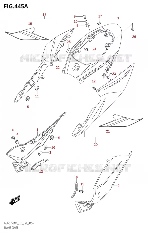 ACHTER KUIP (GSX-S750,GSX-S750A) Suzuki MOTO 750 GSX-S 2021  GSX-S750 / GSX-S750Z /​ GSX-S750A / ​GSX-S750ZA (E03 E28 )