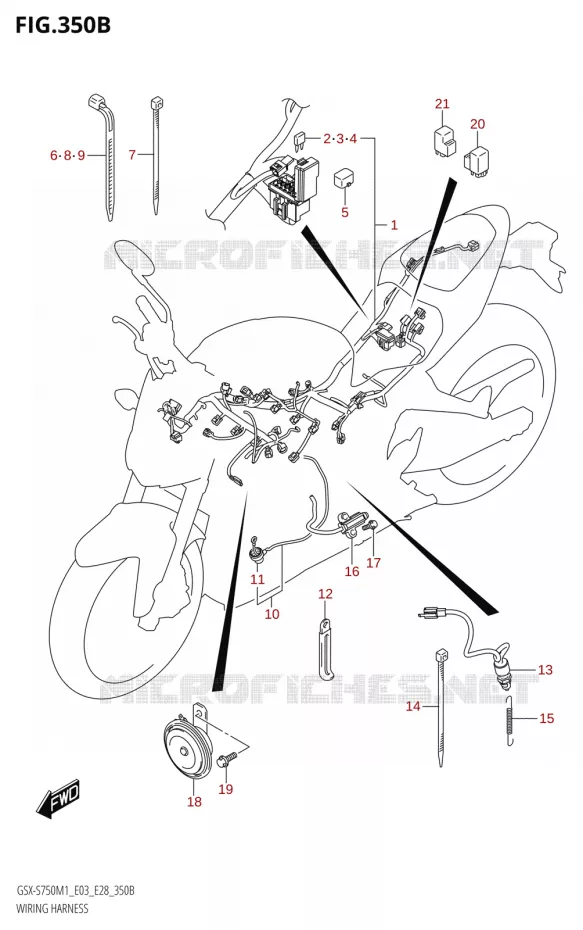 BEDRADING (GSX-S750A,GSX-S750ZA:E33) Suzuki MOTO 750 GSX-S 2021  GSX-S750 / GSX-S750Z /​ GSX-S750A / ​GSX-S750ZA (E03 E28 )